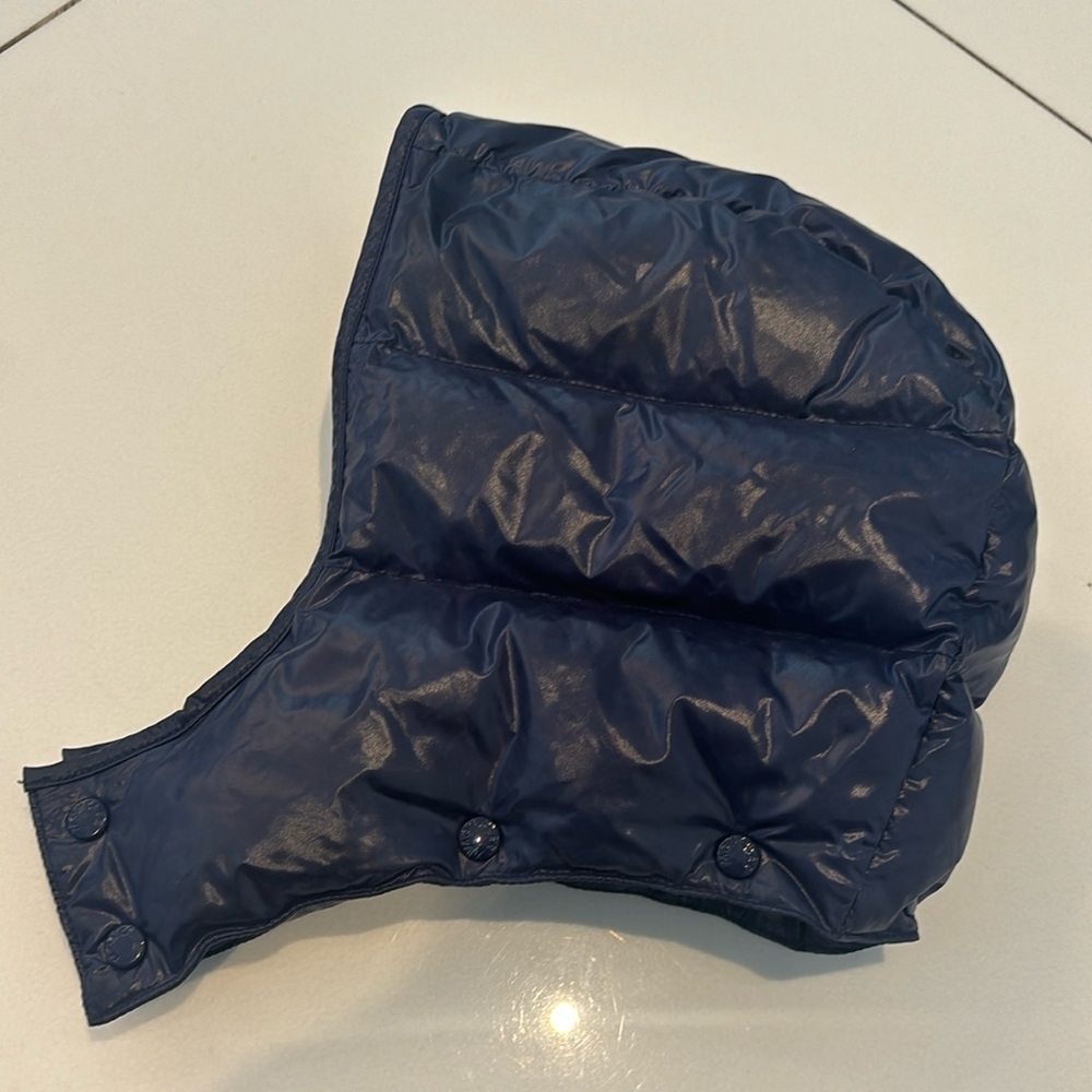 Authentic Moncler Kids Maya down coat replacement hood navy blue jacket